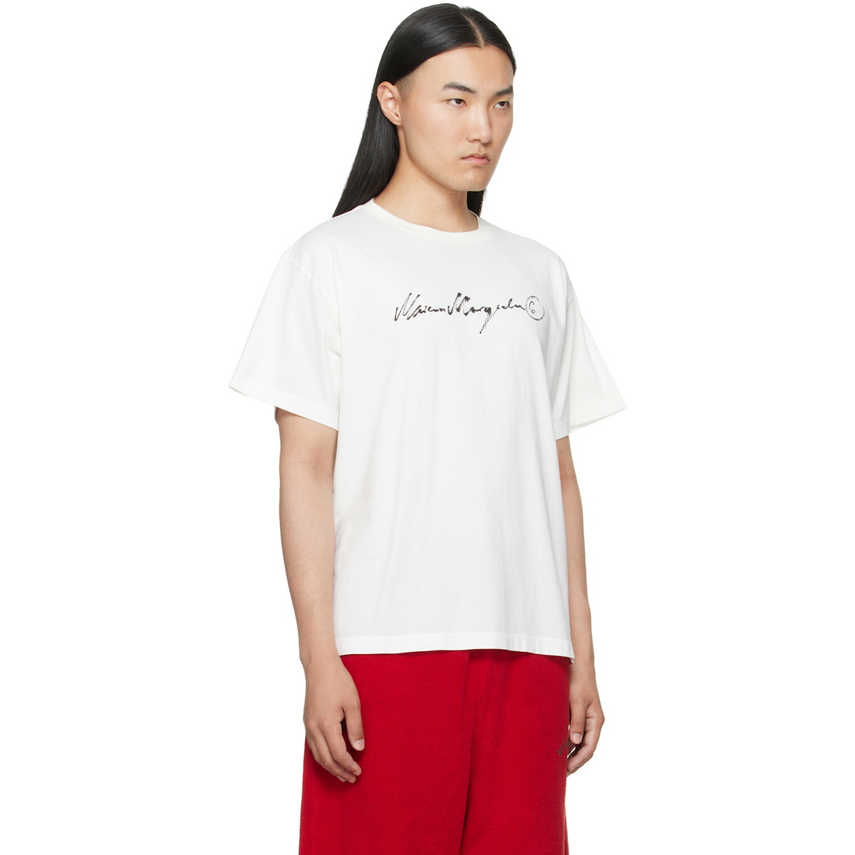 MM6 Maison Margiela Off-White Overdyed Jersey T-shirt