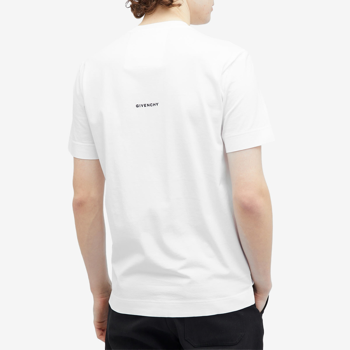 Givenchy Men's Contrast 4G Embroidery T-Shirt in White Givenchy