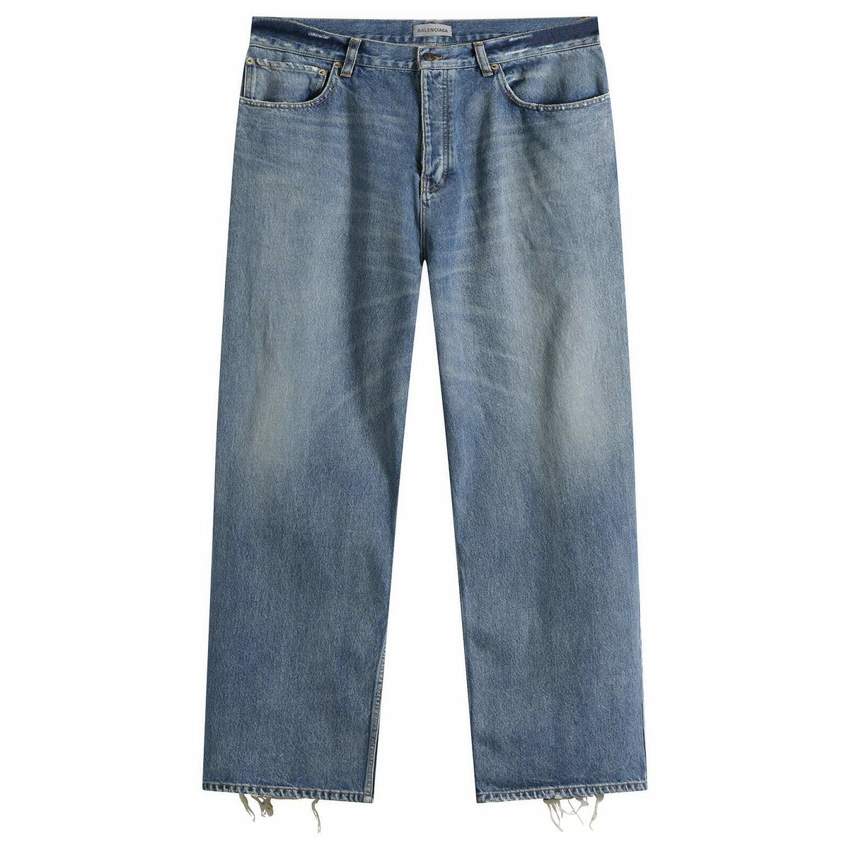 Balenciaga Men's Baggy Fit Japanese Twill Jeans in Dark Blue