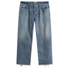 Balenciaga Men's Baggy Fit Japanese Twill Jeans in Dark Blue