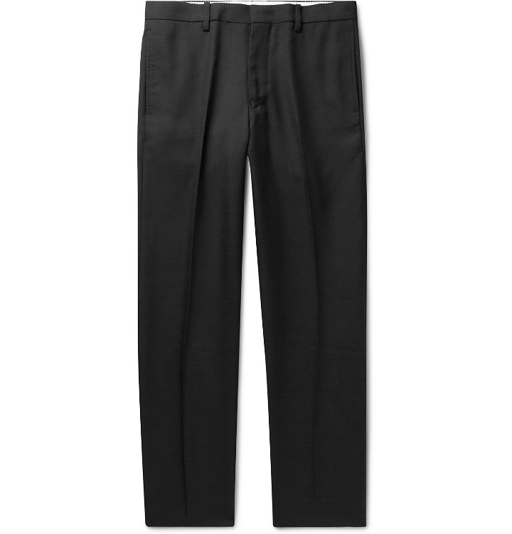 Photo: Sasquatchfabrix. - Slim-Fit Cropped Pleated Twill Trousers - Black