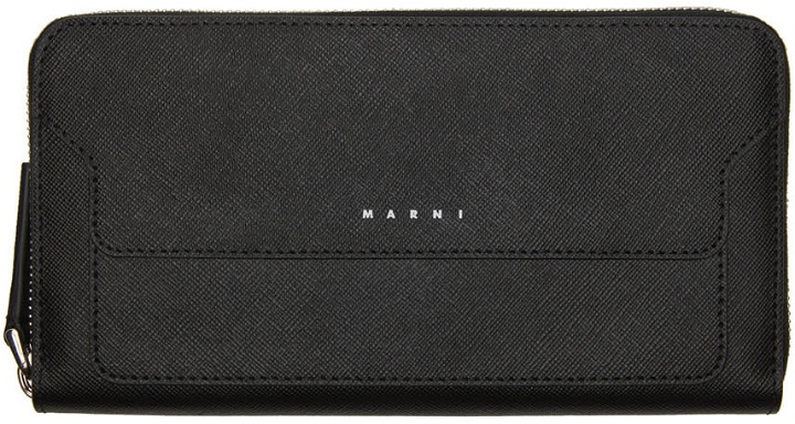 Photo: Marni Black Saffiano Leather Long Zip Wallet
