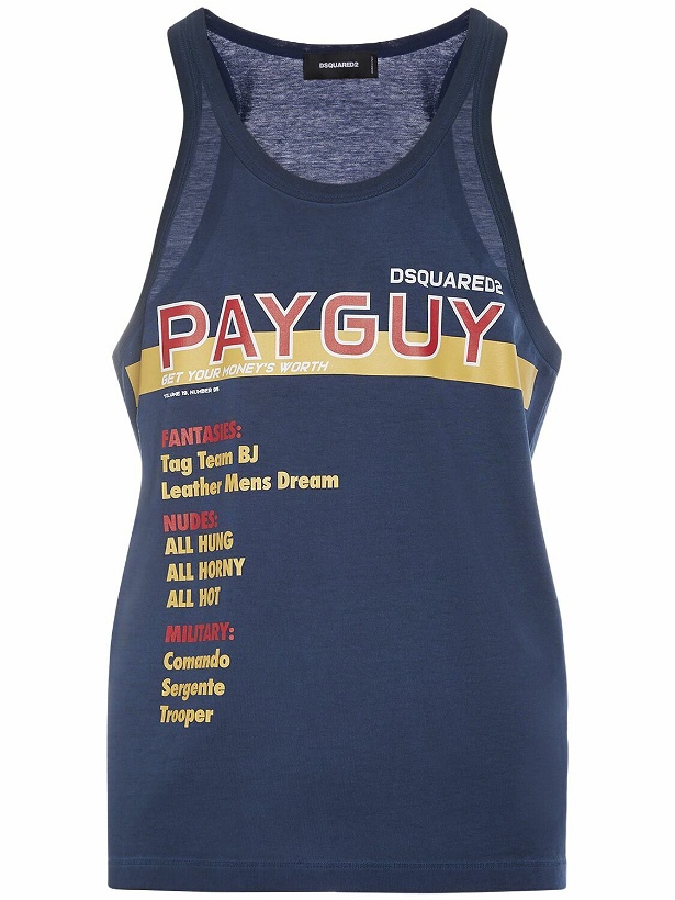 Photo: DSQUARED2 Printed Cotton Jersey Tank Top