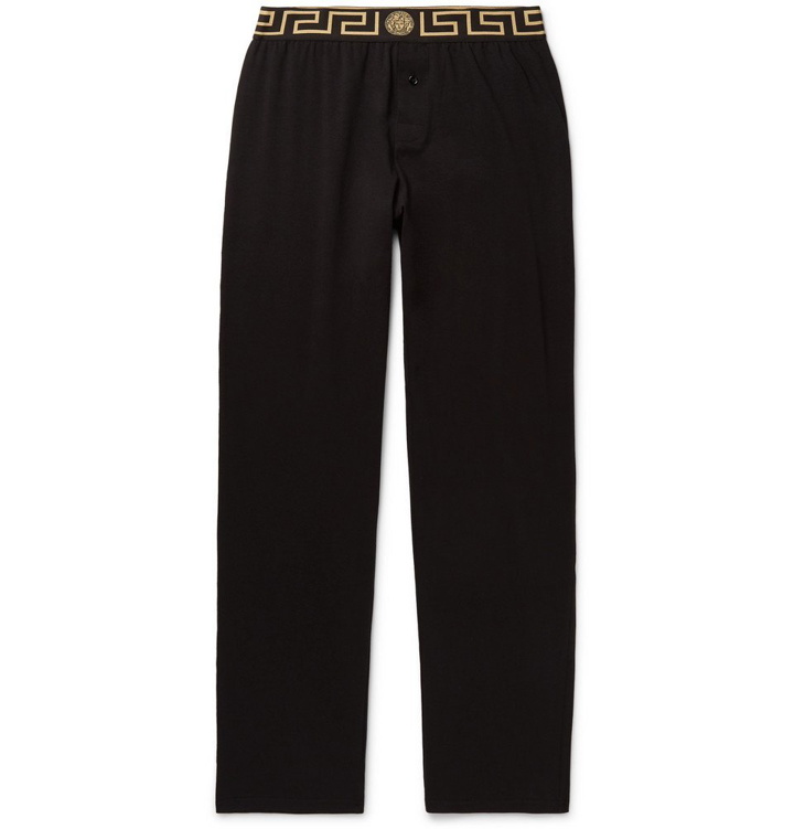 Photo: Versace - Stretch Cotton-Blend Pyjama Trousers - Black