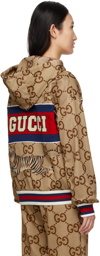 Gucci Brown Lunar New Year 'Gucci Tiger' Jumbo GG Hoodie