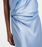 The Sei Draped silk charmeuse bustier gown
