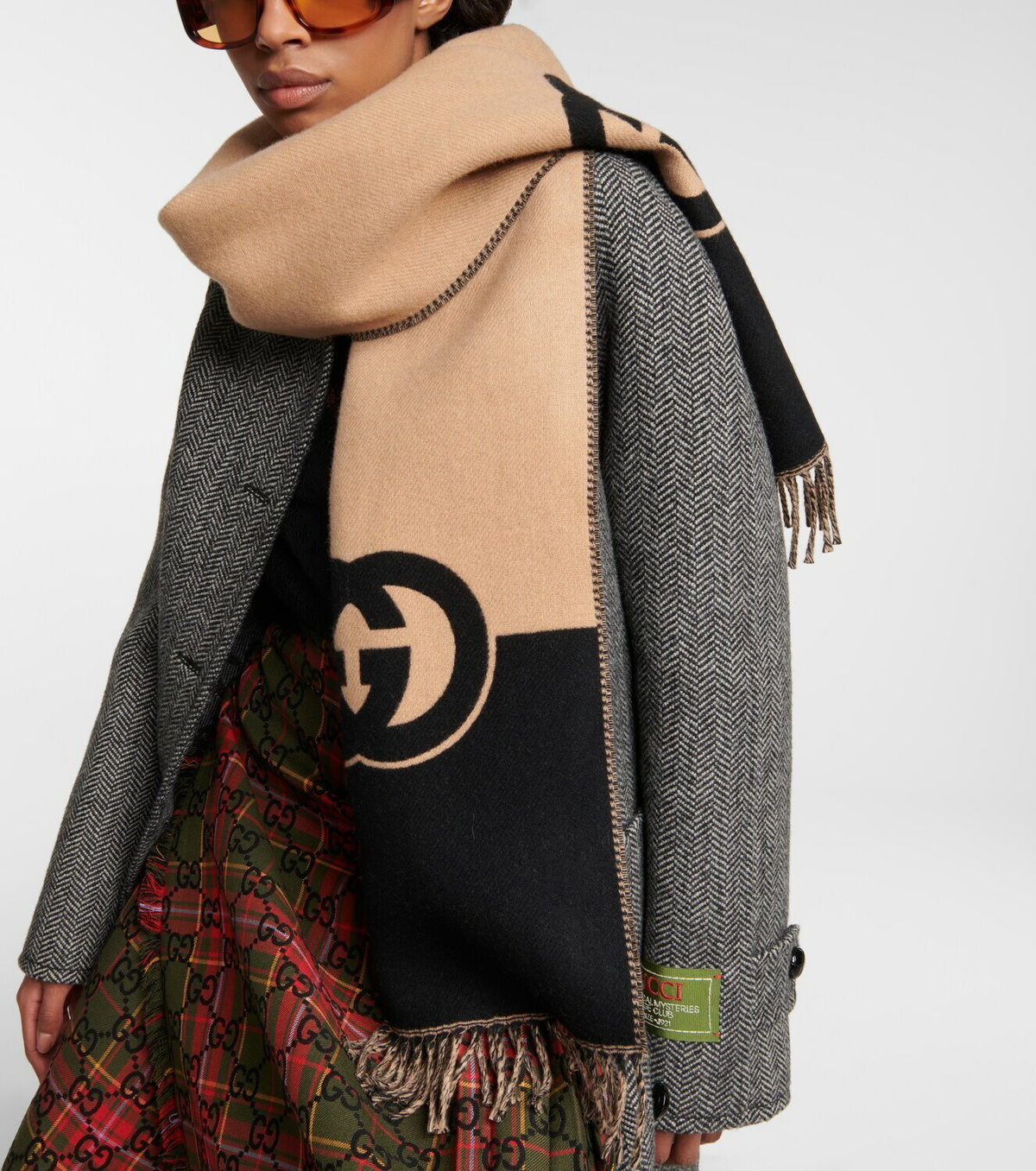 Gucci - Interlocking G wool and cashmere scarf Gucci