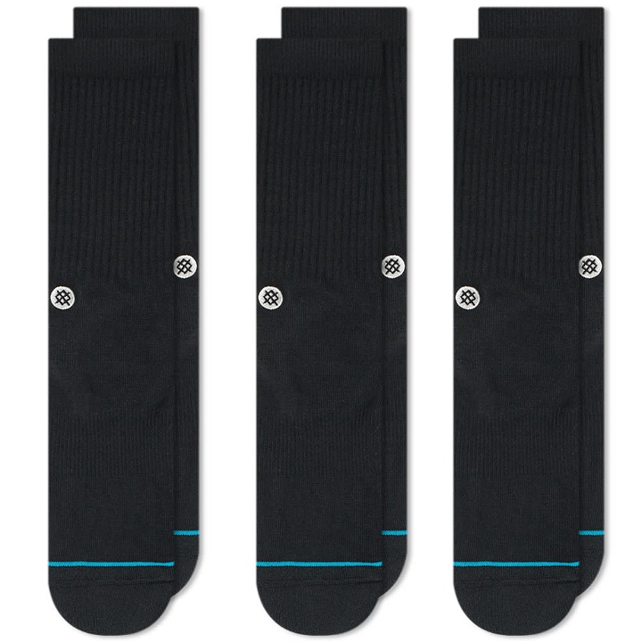 Photo: Stance Icon Sock - 3 Pack Black