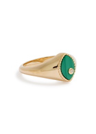 Yvonne Leon Baby Chevalière Marquise 9kt Gold Pinky Ring Green