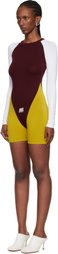 Jean Paul Gaultier Burgundy & Yellow 'The Tricolor Junior Gaultier' Romper
