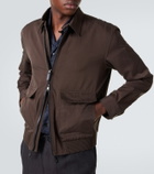 Brioni Leather-trimmed silk blouson jacket