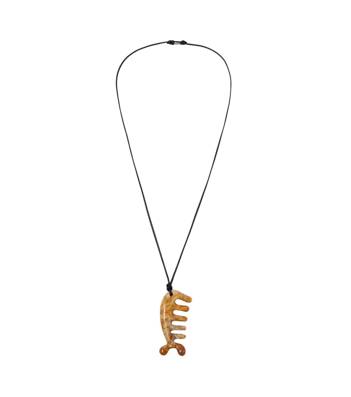 Photo: Lemaire Gua Sha leather necklace with yellow jasper
