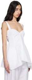 Carven White Heavy Poplin Top
