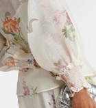 Zimmermann Natura floral linen and silk blouse