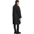 Givenchy Reversible Black and Grey Wool Chain Coat