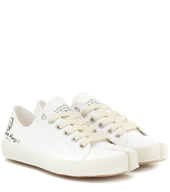 Photo: Maison Margiela - Tabi logo canvas low-top sneakers
