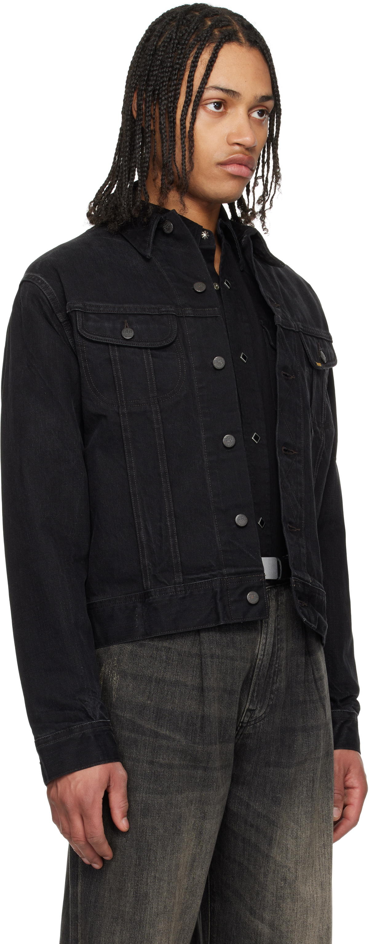 RRL Black Worn-In Trucker Denim Jacket