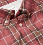 OFFICINE GÉNÉRALE - Antime Button-Down Collar Checked Stretch-Cotton Shirt - Pink