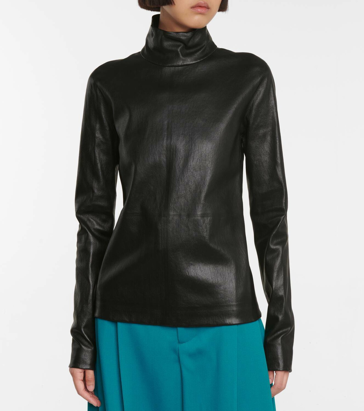Bottega Veneta Turtleneck leather top