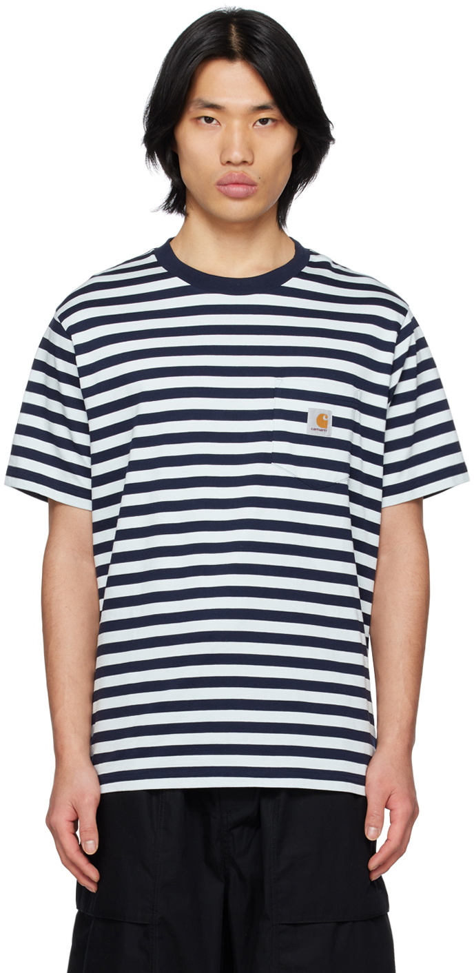 Carhartt Work In Progress Blue Scotty Stripe T-Shirt