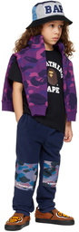 BAPE Kids Navy Grid Camo Pants