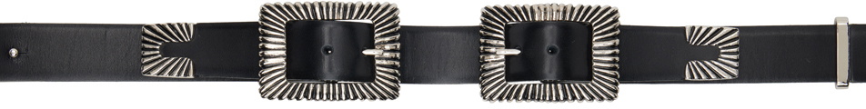 小物 TOGA PULLA Double square buckle belt Toga Pulla Black Double Square Buckle Belt Toga Pulla