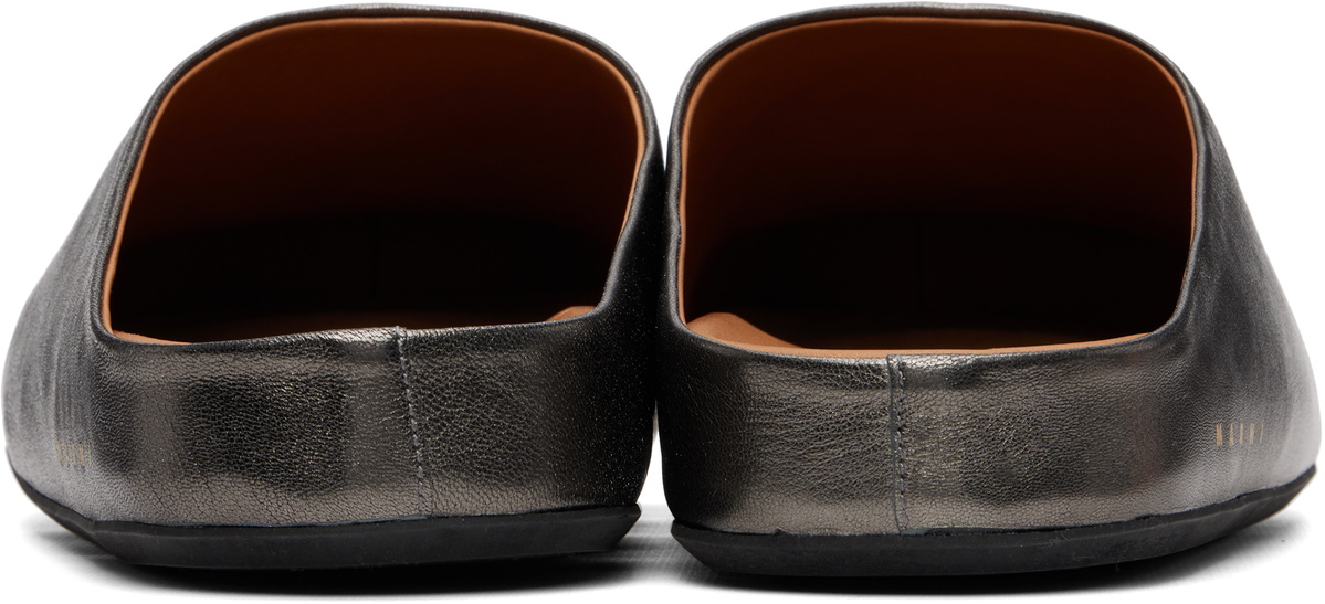 Marni Gunmetal Fussbett Sabot Slip-on Loafers