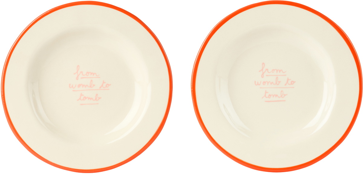 Laetitia Rouget White 'From womb to tomb' Plate Set