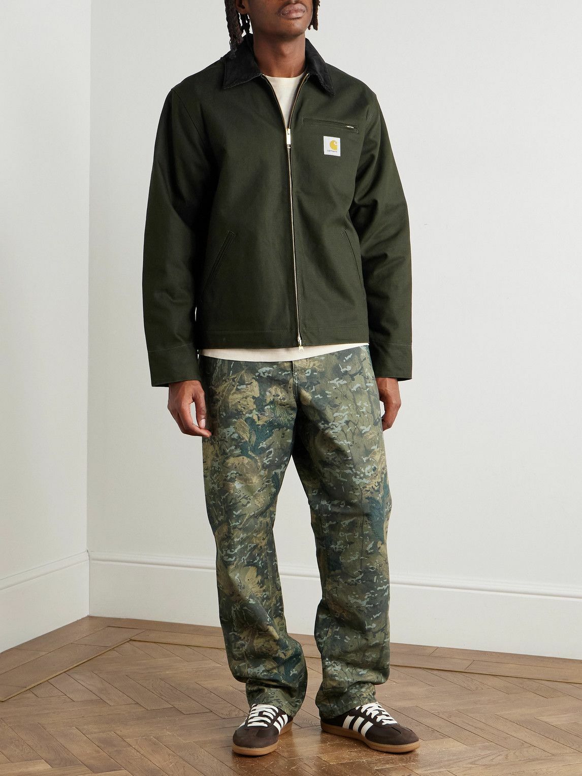 Carhartt WIP - Single Knee Straight-Leg Camouflage-Print Organic Cotton-Canvas Trousers - Green