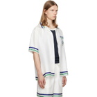 Casablanca White Hotel Emblem Short Sleeve Silk Shirt