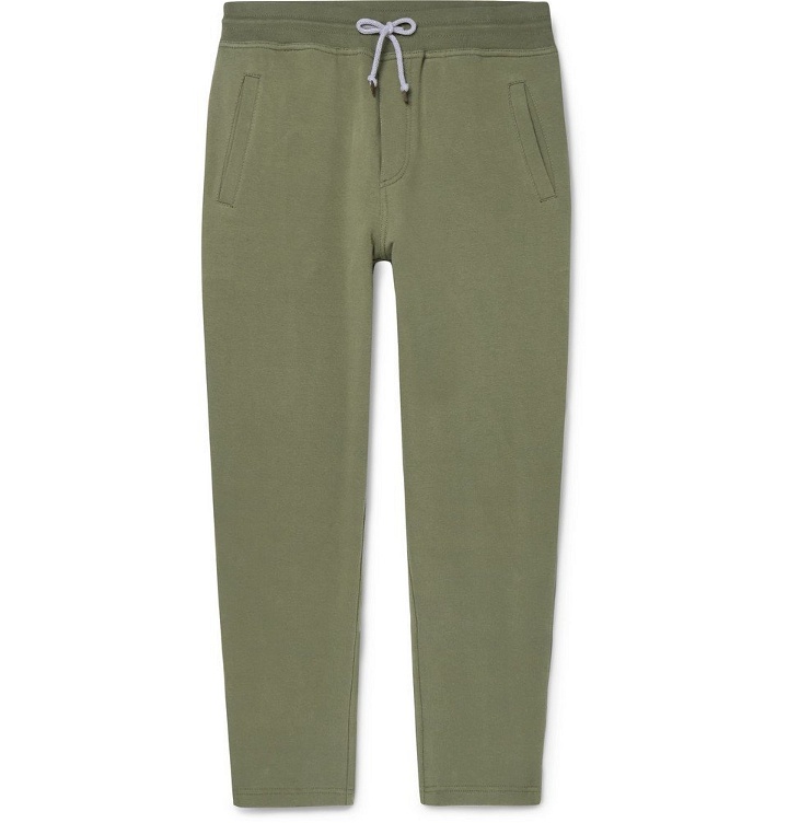 Photo: Brunello Cucinelli - Tapered Fleece-Back Stretch-Cotton Jersey Sweatpants - Green