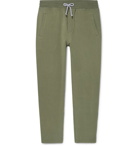 Brunello Cucinelli - Tapered Fleece-Back Stretch-Cotton Jersey Sweatpants - Green