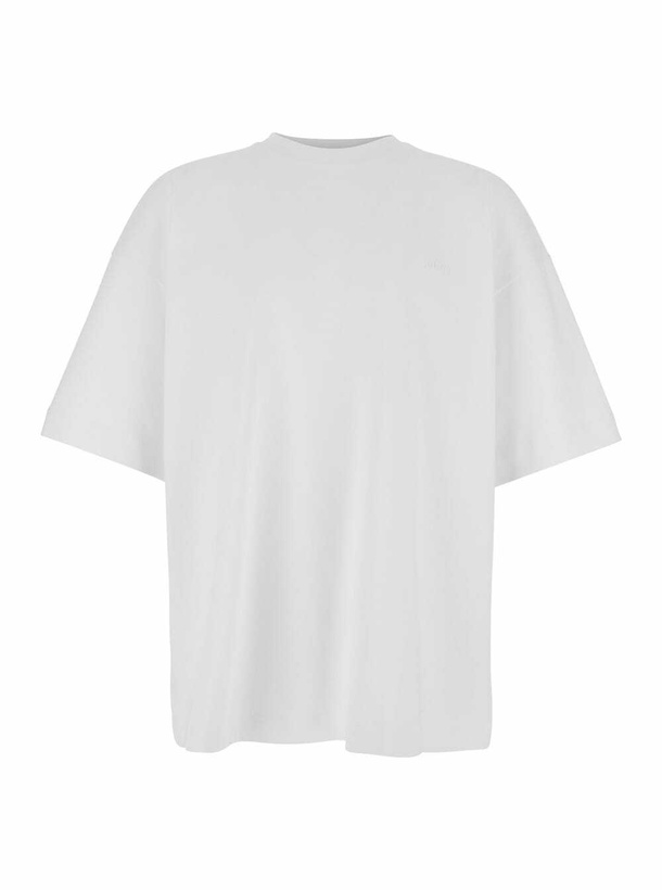 Photo: Juun.J White T-shirt With Tone-on-tone Logo Embroidered On The Front In Cotton Man