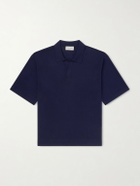 Officine Générale - Pele Jacquard-Knit Lyocell and Wool-Blend Polo Shirt - Blue