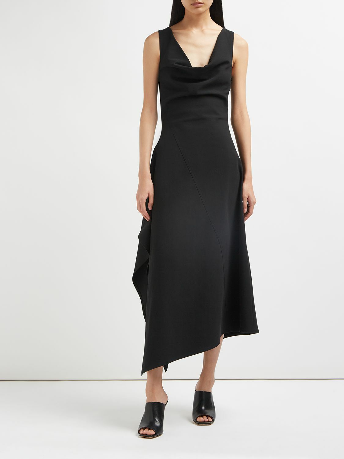 ワンピース Bottega Veneta Stretch Viscose Asymmetrical BOTTEGA VENETA - Stretch Cotton Canvas Asymmetric Dress