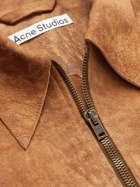Acne Studios - Lorens Cropped Slim-Fit Leather Jacket - Brown