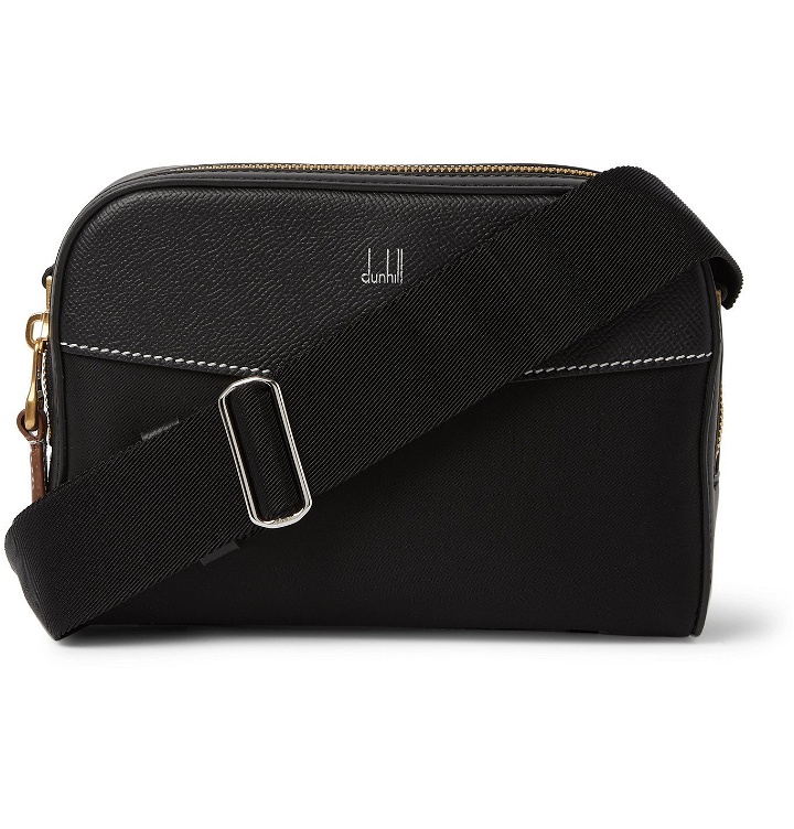 Photo: Dunhill - Full-Grain Leather-Trimmed Nylon-Canvas Messenger Bag - Black