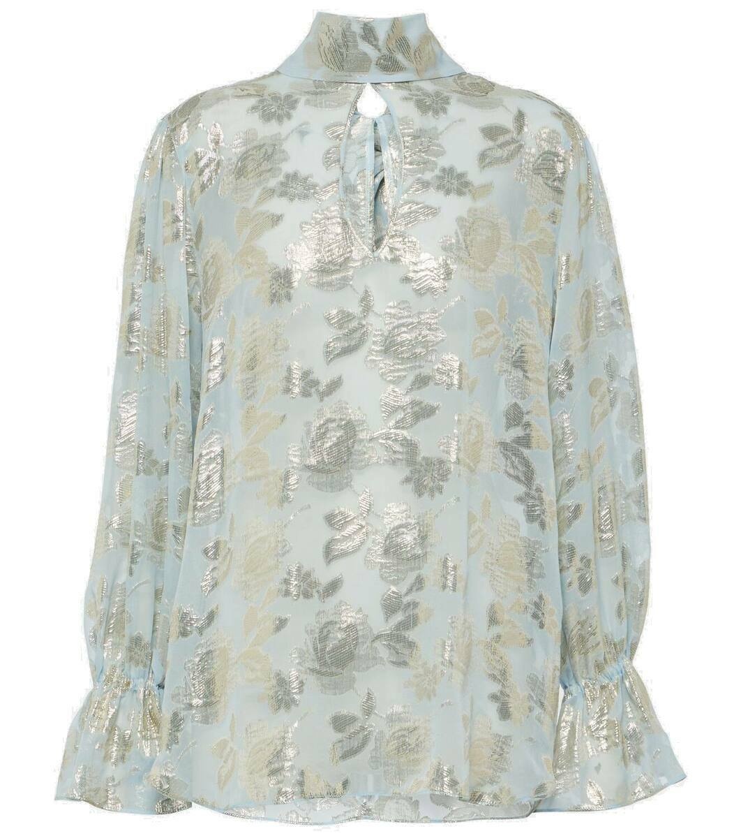 Photo: Nina Ricci Floral silk-blend jacquard blouse