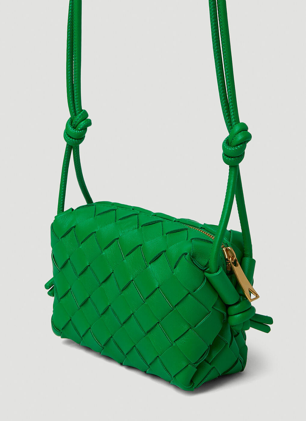 Candy Loop Leather Crossbody Bag in Green - Bottega Veneta