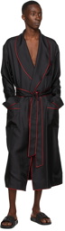 Dolce & Gabbana Black Silk Robe
