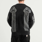 Aries Men's Oversized Chenille Column Knit Cardigan in Black