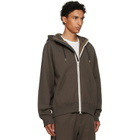sacai Khaki Cotton Jersey Hoodie