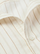 Mr P. - Pinstriped Cotton and Wool-Blend Shirt - White