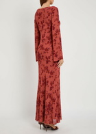 Reformation Esra Floral Chiffon Maxi Dress Red
