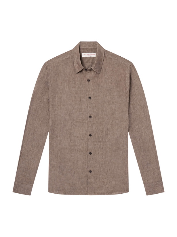 Photo: Orlebar Brown - Giles Linen Shirt - Brown
