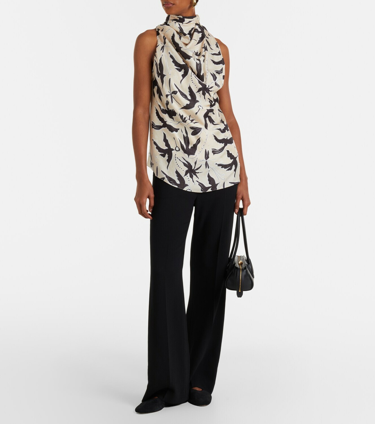Altuzarra Sleary draped printed silk top