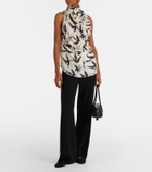 Altuzarra Sleary draped printed silk top