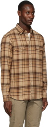 Ralph Lauren Purple Label Beige Flannel Cooper Plaid Shirt