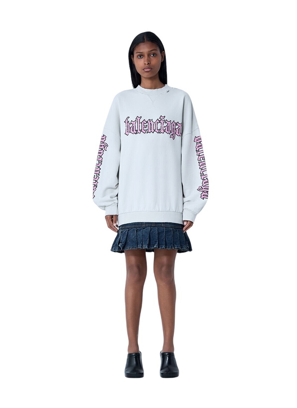 Photo: Balenciaga Logo Motif Sweatshirt Dress