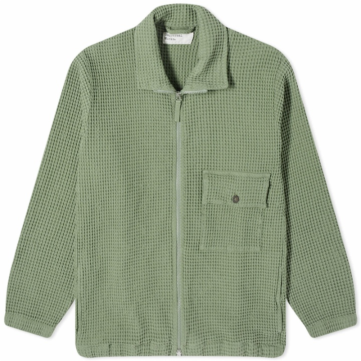 Photo: Universal Works Men's Pike Waffle Track Jacket in Birch